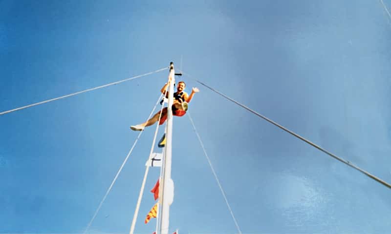Nick, up the mast.